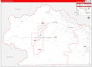 Clear Creek County Wall Map Red Line Style